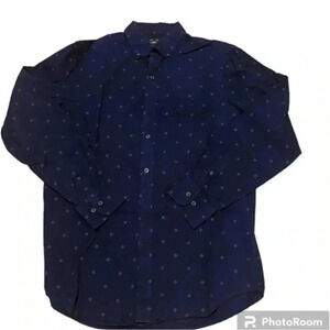 Club Room, Men's shirt, size S, Dark blue with pink geometric pattern